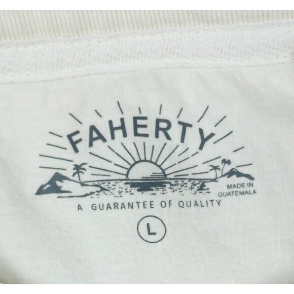 Faherty Graphic Print Sweatshirt Men's Large Ivory 12 South Nashville Crewneck - Picture 3 of 15